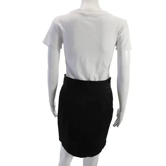 Club Monaco Womens Black Straight Pencil Short Skirt Polyester Blend Size 6 - Picture 3 of 4